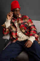Red Grey Check