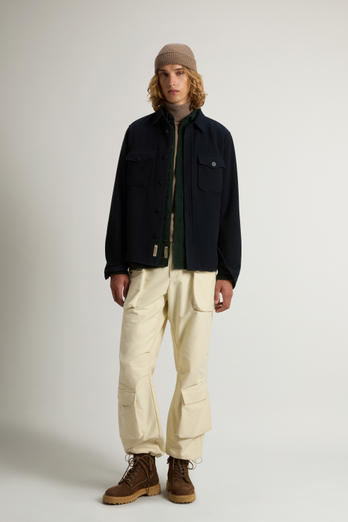 Wool-Blend Overshirt with Checked Pattern Blue photo 1 | Woolrich