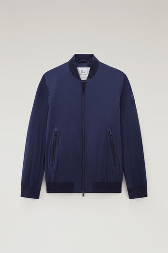 Stretch Matt Finish Nylon Bomber Jacket Blue photo 1 | Woolrich