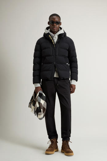 Stretch Nylon Down Jacket with Matte Finish Black photo 1 | Woolrich