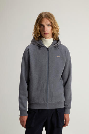 Hybrid Pure Cotton and Nylon Hoodie Gray photo 1 | Woolrich
