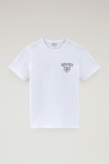 Pure Cotton Nautical Print T-Shirt White photo 1 | Woolrich