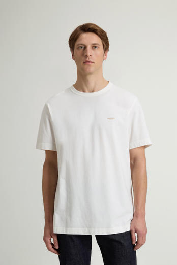 T-Shirt in Pure Cotton with Logo White photo 1 | Woolrich