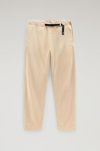 Garment-Dyed Chino Pants in Stretch Cotton with Nylon Belt Beige photo 1 | Woolrich