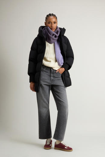 Cloud Down Jacket in Stretch Nylon with Matte Finish Black photo 1 | Woolrich